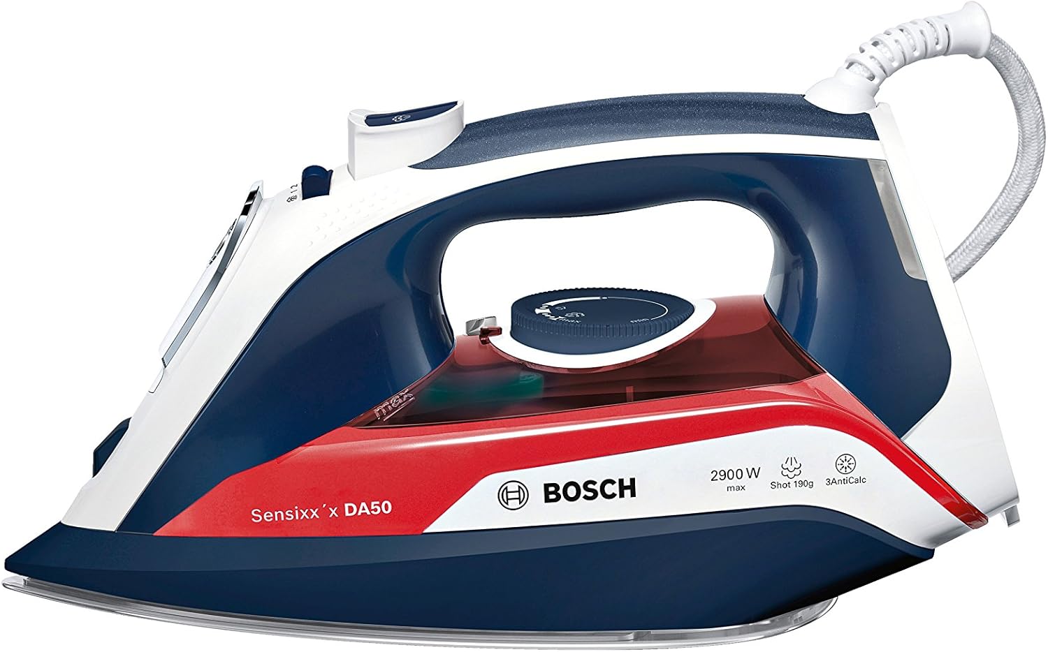 Bosch TDA5029210 Fers à repasser à vapeur (2 900 watts, jet de vapeur de 190 g, arrêt automatique commandé par capteur, fonction de nettoyage triple)