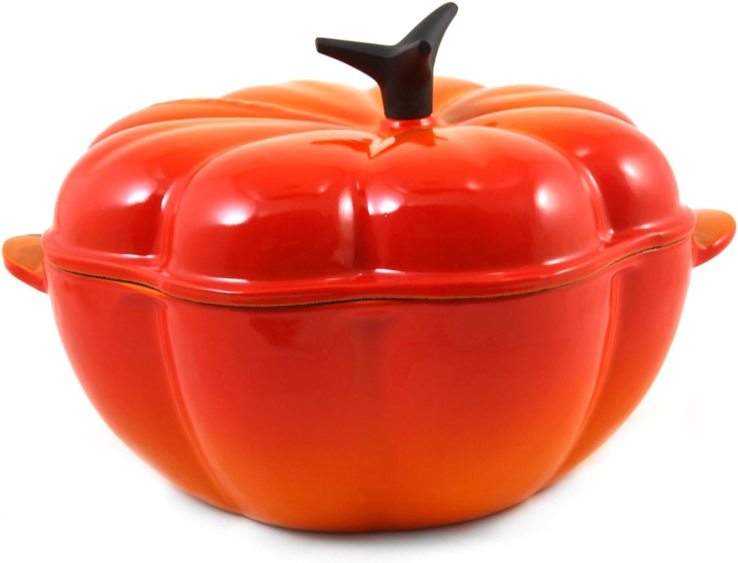 Le Creuset Cocotte Citrouille en Fonte avec Couvercle, Ø 22 cm, Convient à tous les types de cuisinières (induction comprise), Volume : 2 L, 3,98 kg, Rouge (Rouge four)