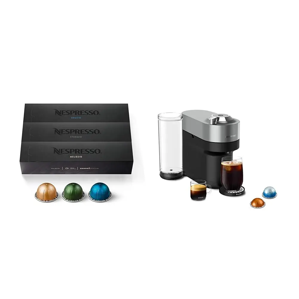 Nespresso Vertuo POP+ Deluxe Coffee and Espresso Machine by Breville, Titan