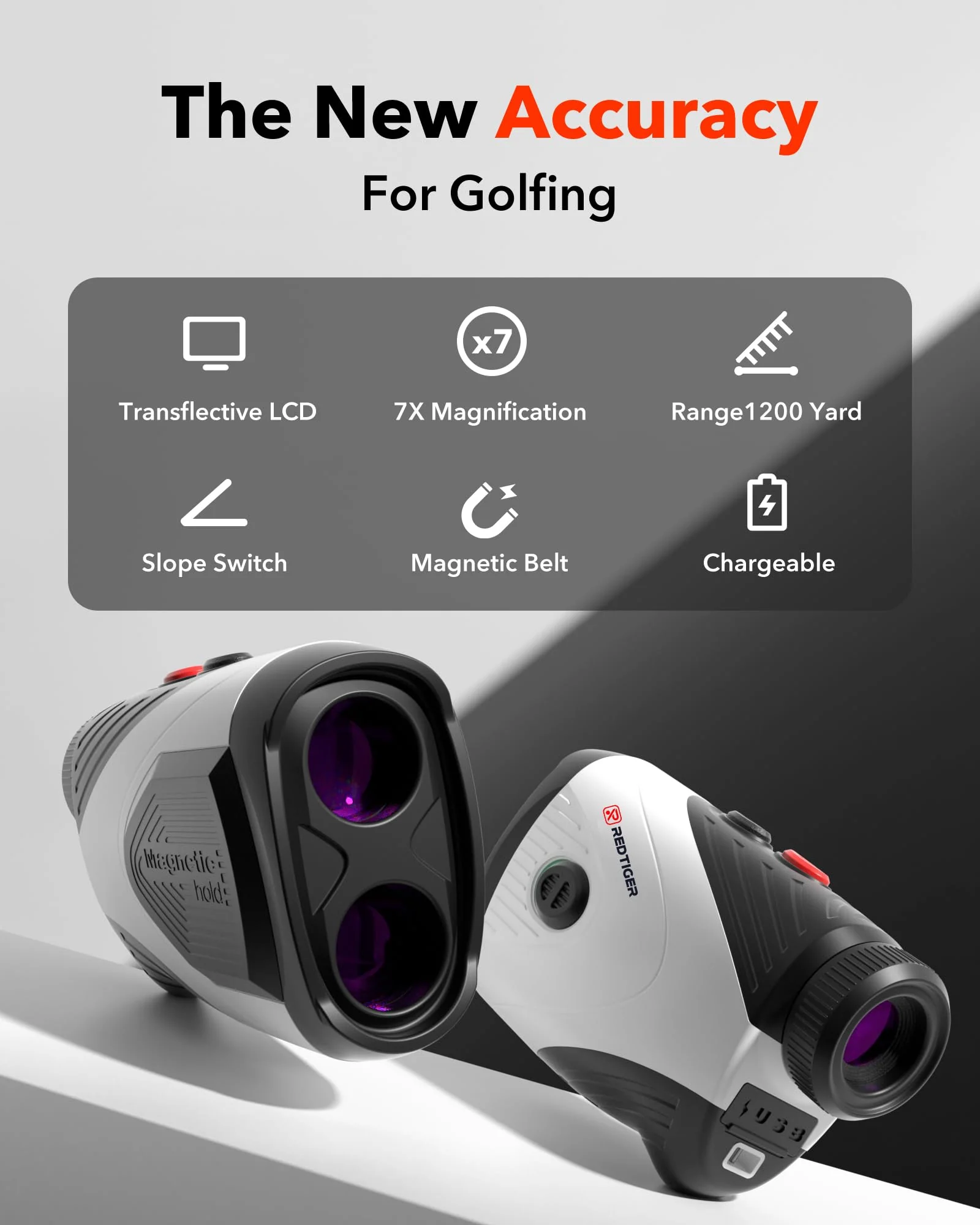 REDTIGER 1200 Yards Laser Range Golf Rangefinder with Slope