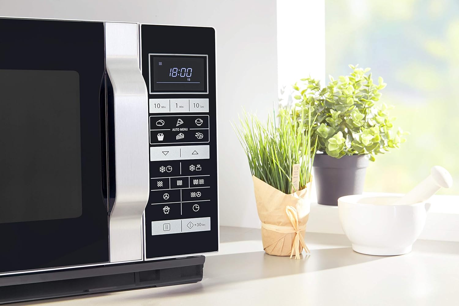 Sharp R-860S Micro-ondes Combiné 25 litres à plateau fixe - Argent