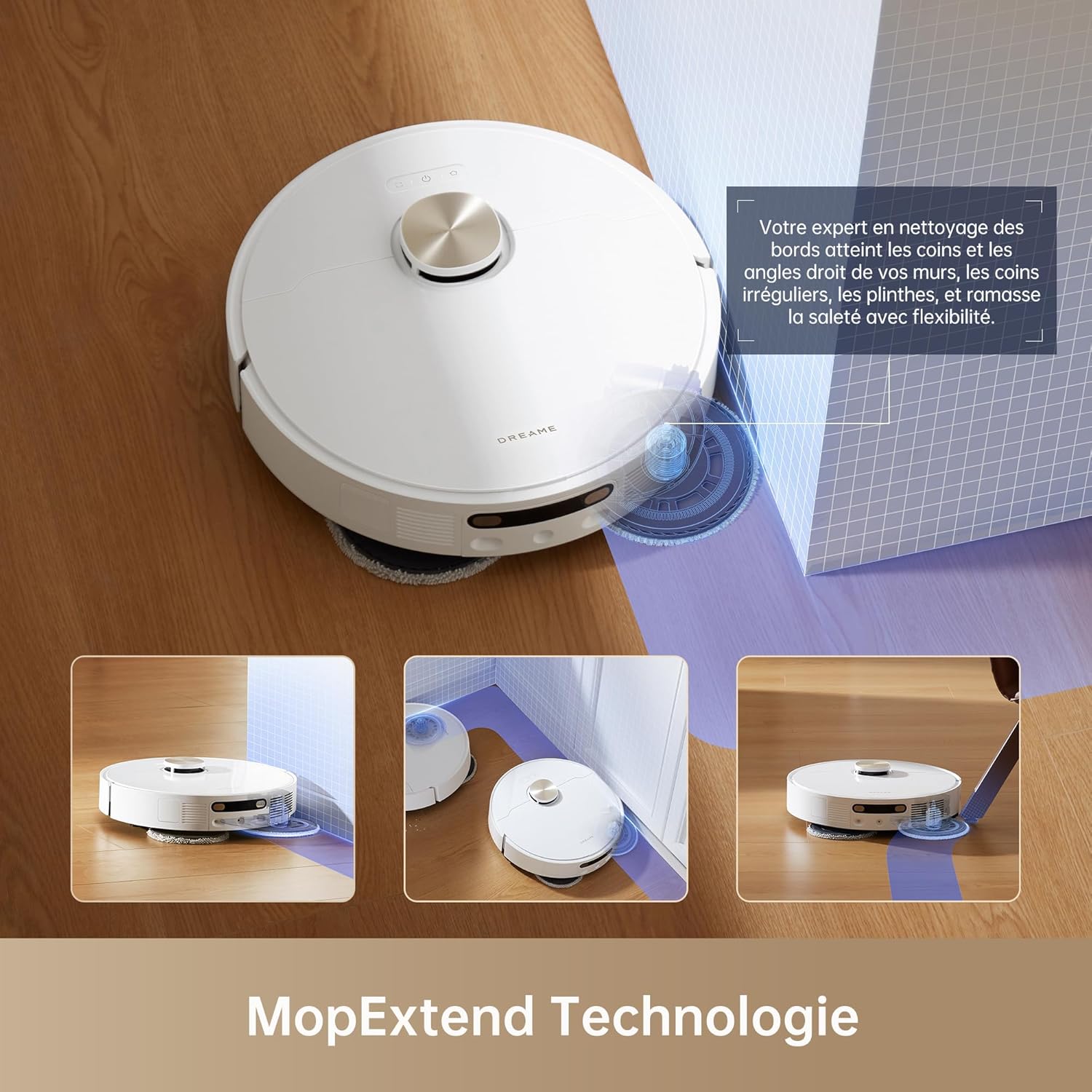 DREAME L10s Ultra Gen 2 Robot Aspirateur Laveur 10 000 Pa, Technologie MopExtend RoboSwing, Base Entièrement Automatique, Mode Animaux, 32 réglages de niveau d'eau, Système de lavage des sols DuoScrub