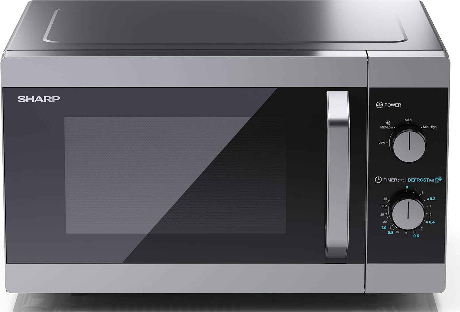 Sharp YC-MS51EB Micro-ondes sans grill de 25 litres, contrôle numérique, micro-ondes: 900 W, 5 niveaux de puissance micro-ondes, plaque tournante, serrure enfant, fonction ECO, couleur noire.