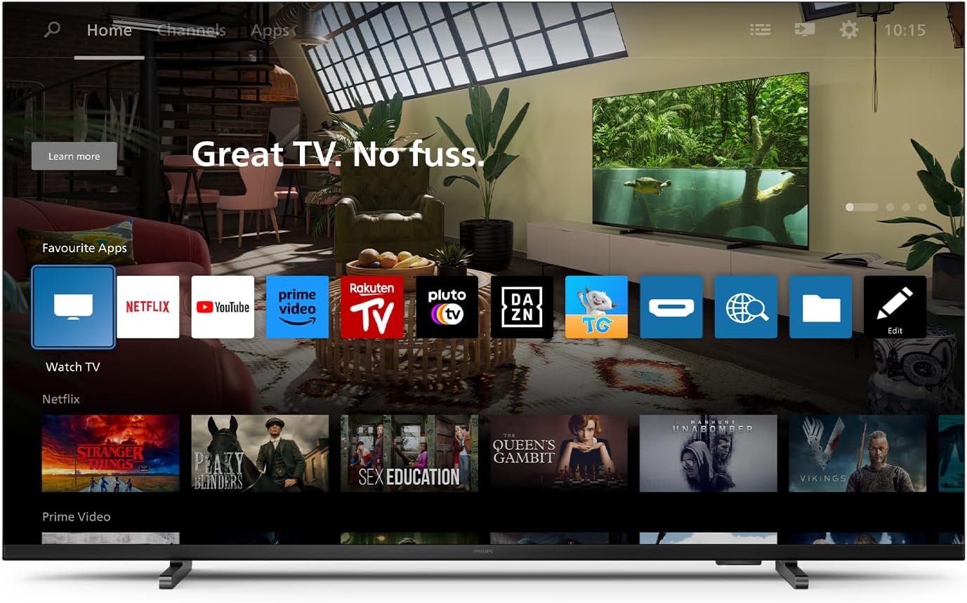 Philips 50PUS7609 Smart TV LED 4K - Écran 50 Pouces avec Plate-Forme Pixel Precise Ultra HD Titan OS et Son Dolby Atmos, Fonctionne avec Alexa et l’Assistant Vocal Google - Gris Anthracite