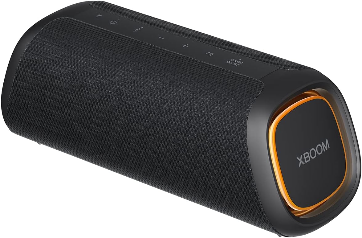 LG, Enceinte Bluetooth puissante, Portable, Enceinte Bluetooth Lumineuse, XBOOM 360°, Éclairage Personnalisable, Jusqu'à 24h d'autonomie, Enceinte Bluetooth Design, DXO2T