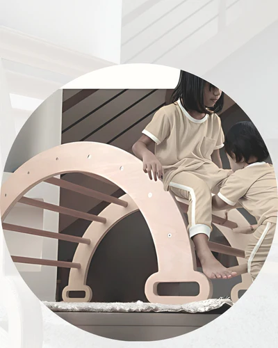 Arche d'escalade en bois bébés et enfants de 0 - 6 ans | Aire de jeux d'Intérieur