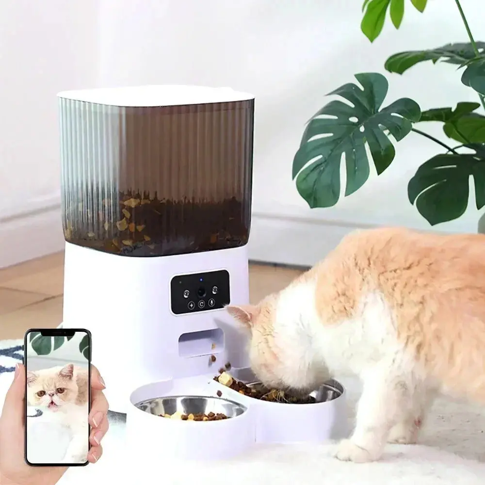 Distributeur de croquettes pour chat avec camera