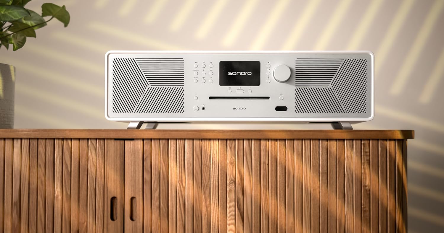sonoro MEISTERSTÜCK (Gen.2) Chaîne Hi-FI (Airplay, Chromecast, Spotify, Tidal, FM, Dab+, USB) Noyer