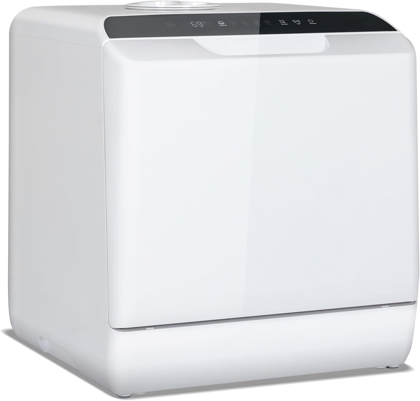 YU YUSING Mini Lave-vaisselle Compact 45cm avec 6 Programmes 4 Couverts, Petit Lave-vaisselle Sans ou Avec Arrivée d'Eau, Portable, Réservoir d'Eau 5L, Commande Tactile, Écran LED