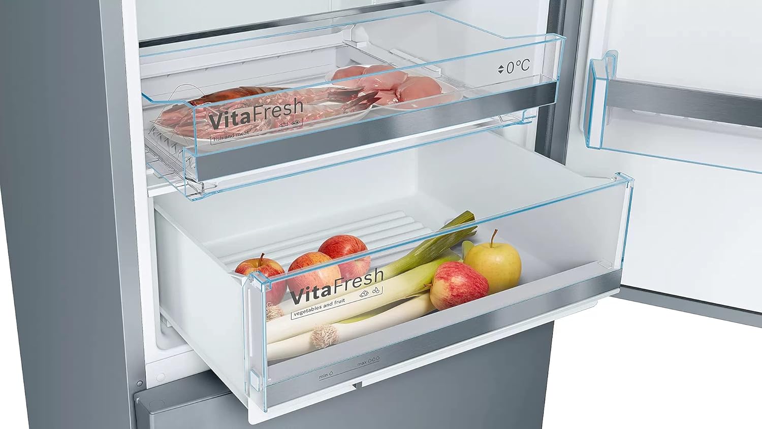 Bosch KGE39ALCA- Série 6, Réfrigérateur combiné pose-libre, 201 x 60 cm, Inox