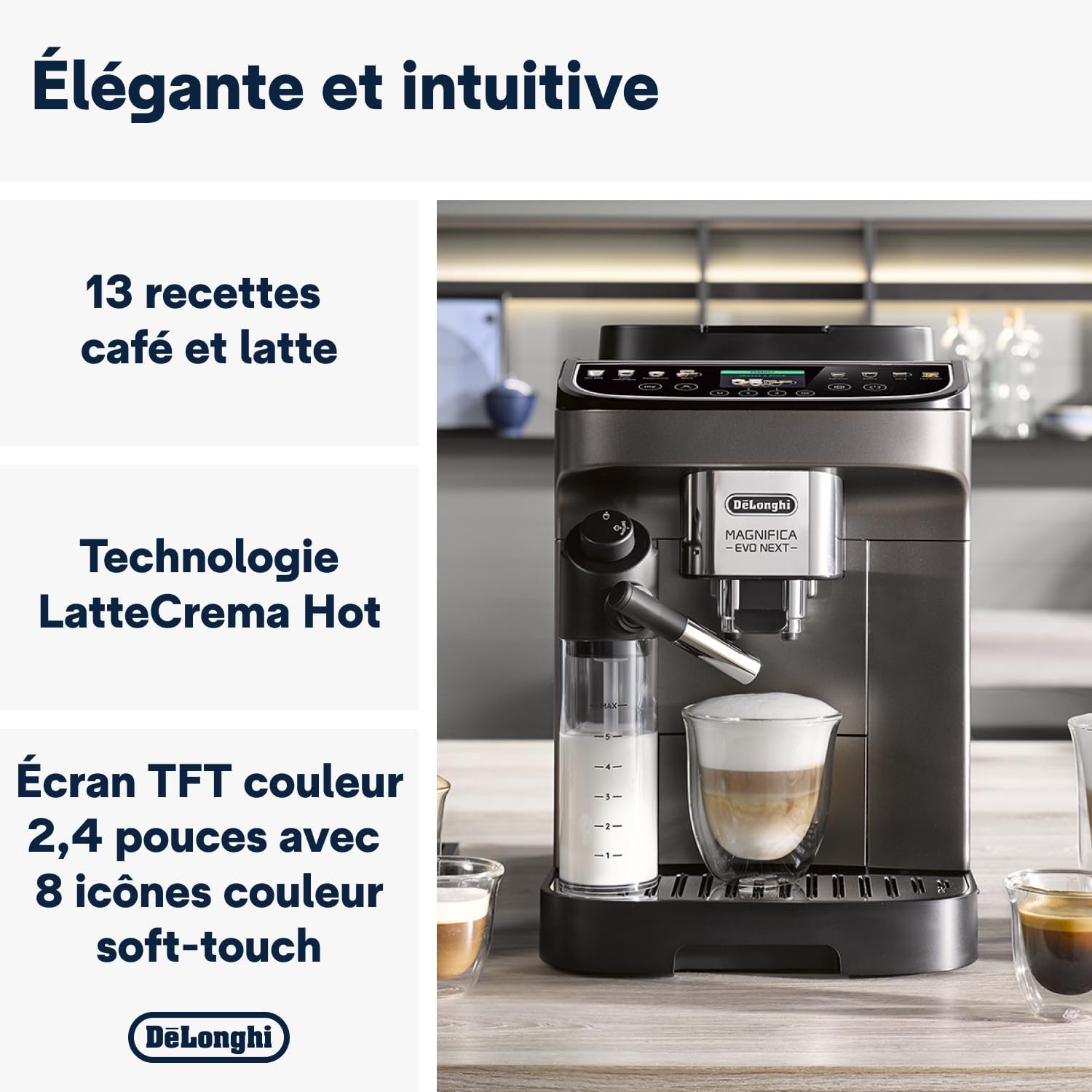 De'Longhi Magnifica Evo Machine a Café Grain ECAM292.81.B, Machine Expresso et Cappucino, 1.8L, 1450W, Noir [Exclusif Amazon]