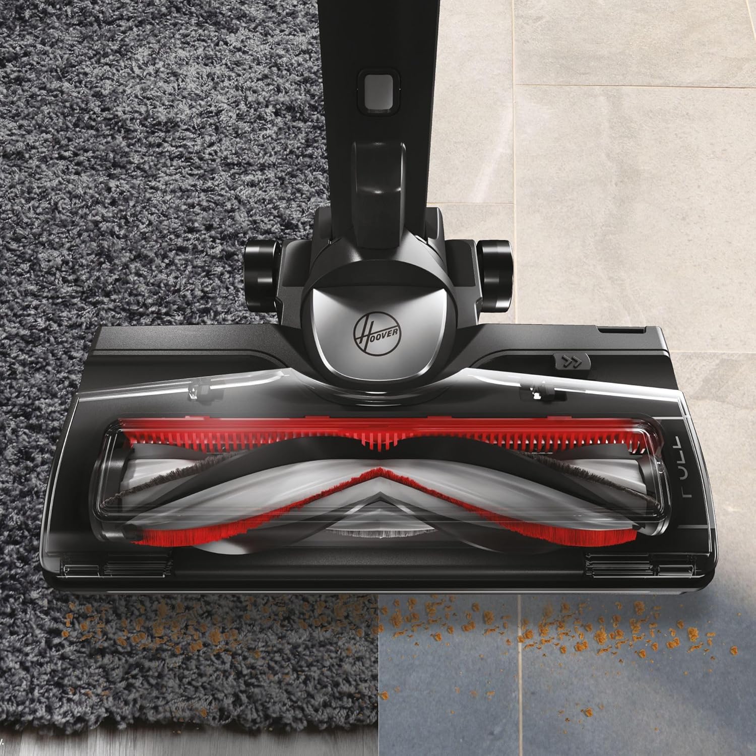 Hoover HF522STP Aspirateur Balai sans Fil Puissant, Grande Autonomie, Rangement Compact, Electrobrosse Anti-emmêlement LED, Turbobrosse Spéciale Animaux, Charge Rapide,Position Park&Go, Bleu Skyfall