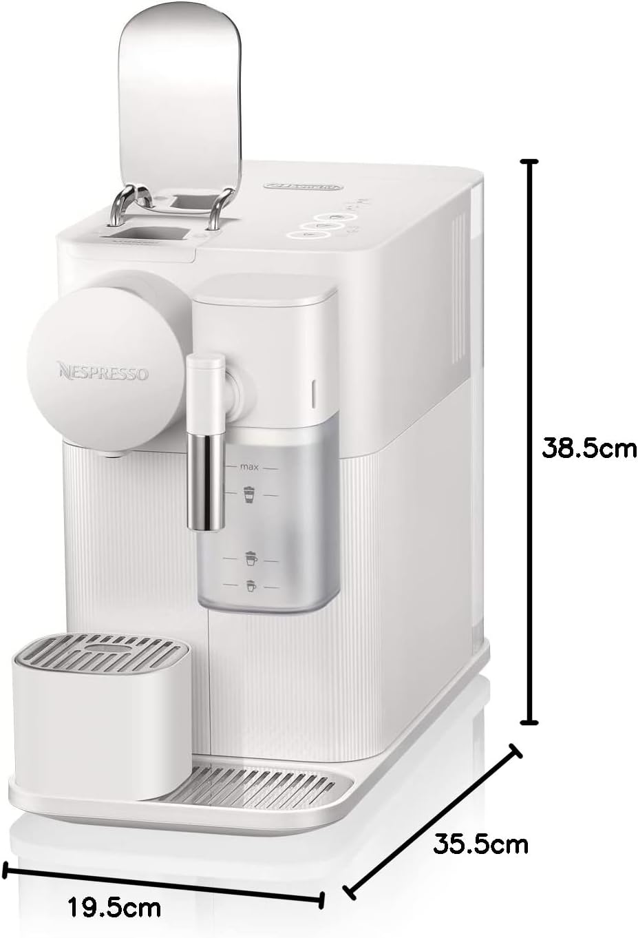 De'Longhi Nespresso Lattissima One Evo EN510.W, Machine a Café Capsule, Expresso et Cappuccino, 1450W, Blanc