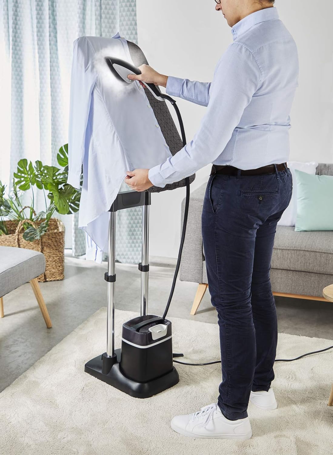 Calor Ixeo Power solution de défroissage tout-en-un, 2170 W, Fer à repasser avec planche Smartboard intégrée 3 positions, Pression d'une centrale vapeur de 5,8 bars, Fabriqué en France QT2020C0