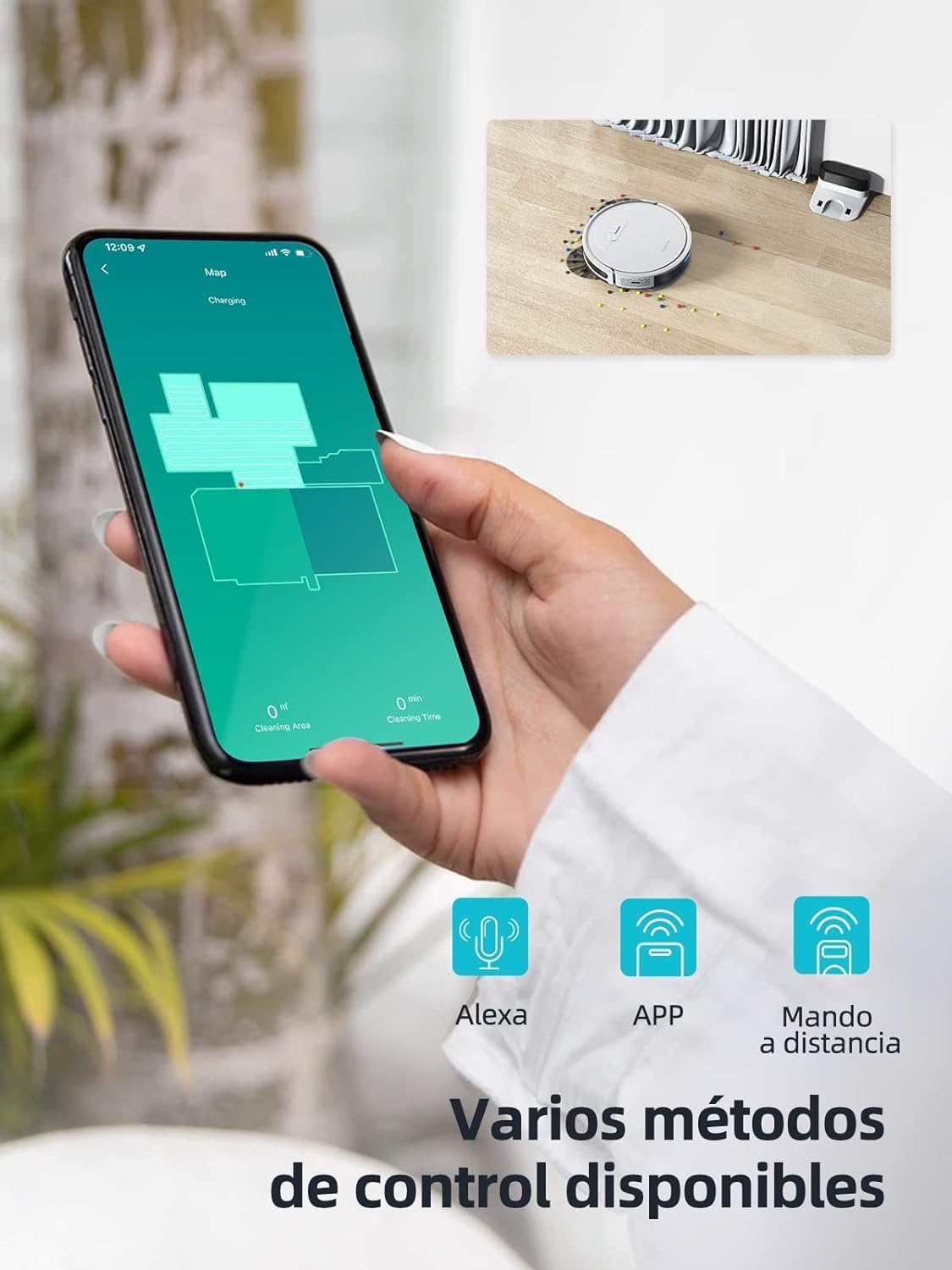 HONITURE Robot Aspirateur Laveur Poils Animaux, G20 Aspirateur Robot 3 en 1, 4000PA, Alexa/WiFi/APP, Idéal pour Tapis Sols Durs, Ultra-Mince Silencieux