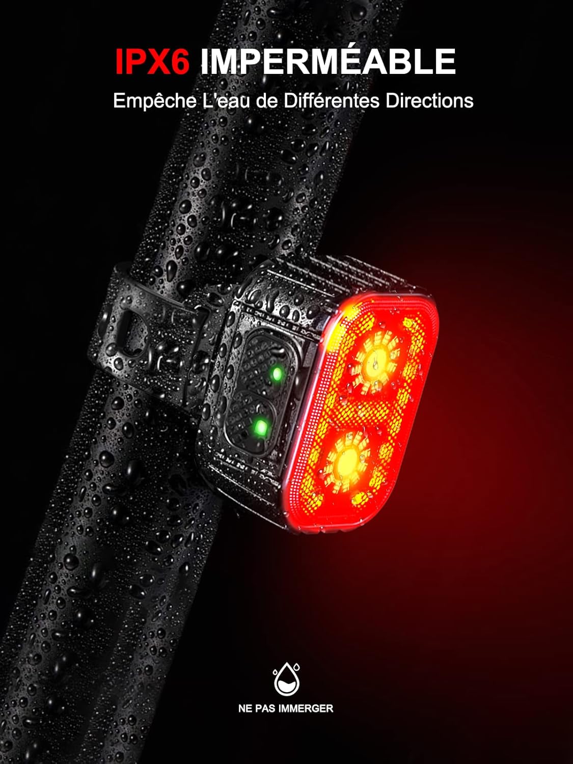 CIRYCASE Lumiere Velo Avant et Arriere, 8 + 12 Modes d'Éclairage Lampe Vélo LED Étanche IPX6, USB Rechargeable Eclairage Velo pour Cyclysme VTT, VTC, Bicyclette, Longue Durée de Vie de la Batterie
