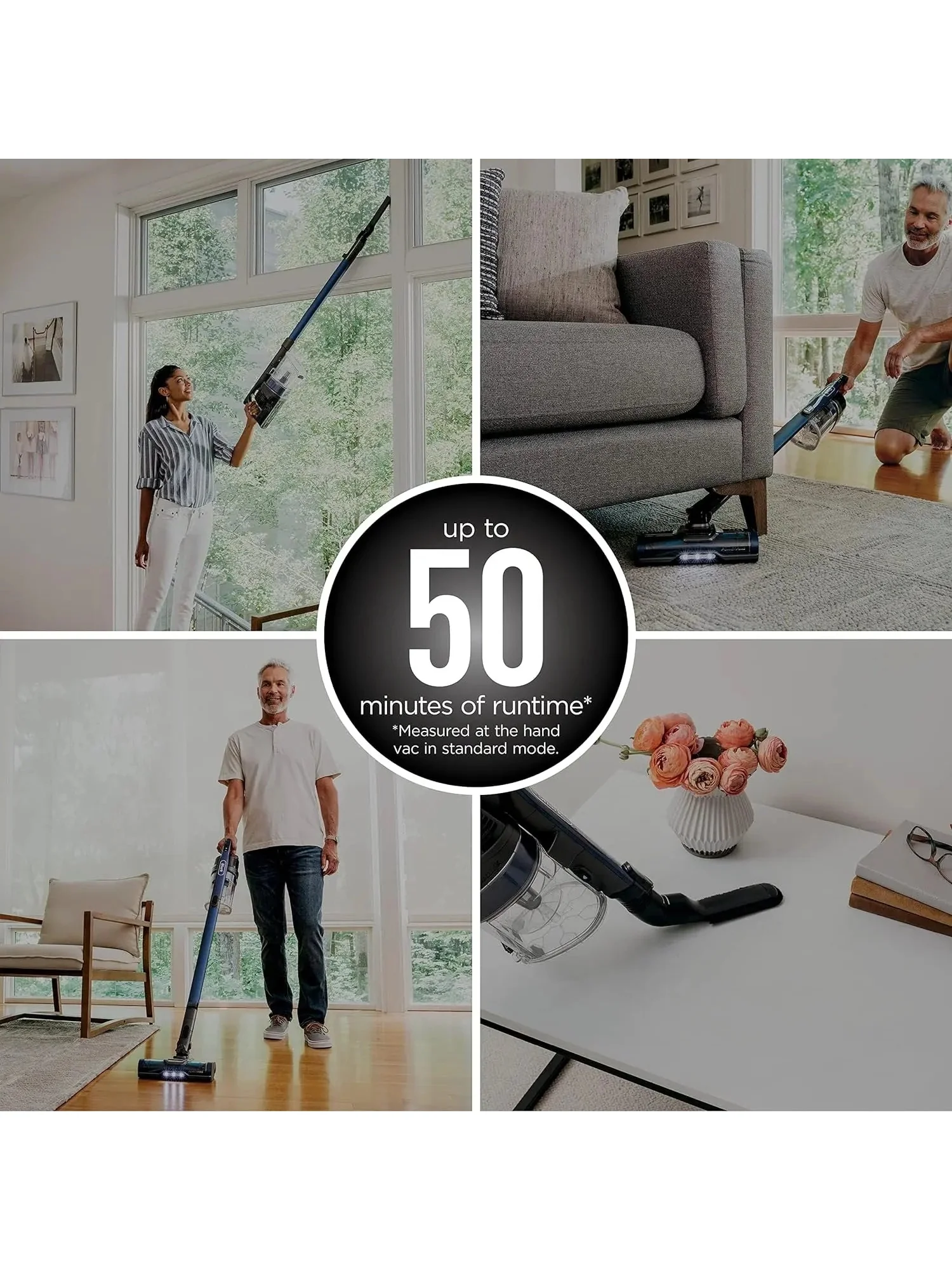 Shark IZ363HT Anti-Allergen Pet Power Cordless Stick Vacuum Self-Cleaning Brushroll, PowerFins, Removable Handheld, Crevice Tool, Dusting Brush, 50min Runtime, Blue