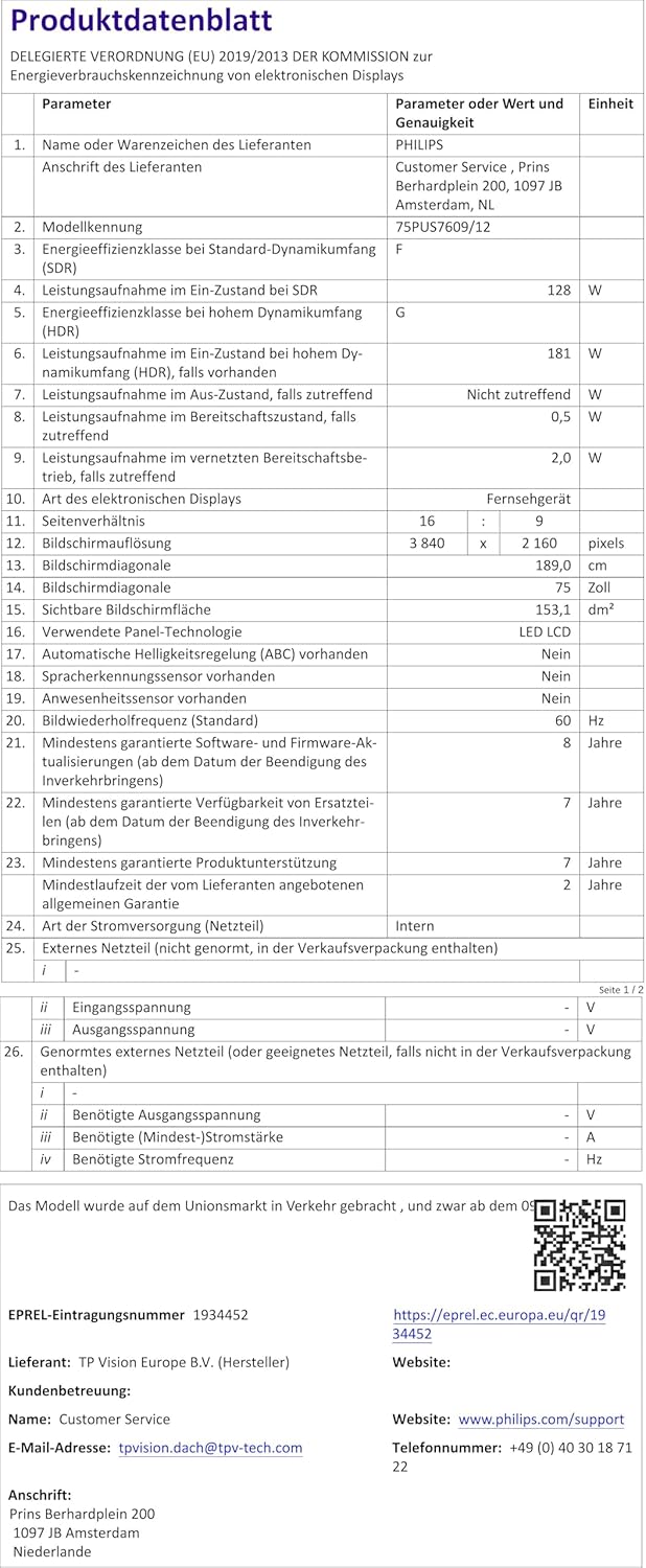 Philips 50PUS7609 Smart TV LED 4K - Écran 50 Pouces avec Plate-Forme Pixel Precise Ultra HD Titan OS et Son Dolby Atmos, Fonctionne avec Alexa et l’Assistant Vocal Google - Gris Anthracite