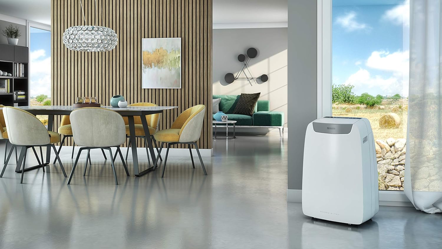 Olimpia Splendid-02265 Dolceclima Compact 8X- Climatiseur portable 3-en-1 : Refroidissement, ventilation, déshumidification, 8 000 Btu/H, 2.1 Kw, Gaz R290, blanc-pour les pièces jusqu'à 60m³