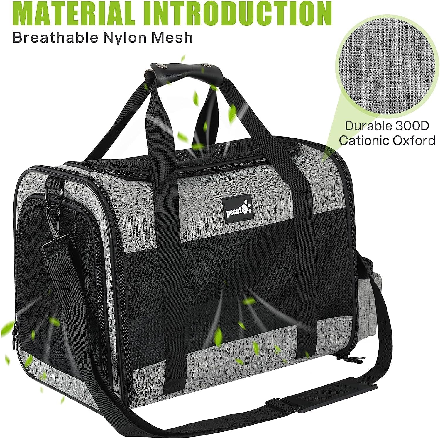 Pecute Sac de Transport pour Animal Domestique, Tissu en Maille Respirant, Convient pour Les Voyages, utilisé pour Chien, Les Chats et Les Chiots de Moins de 6 kg