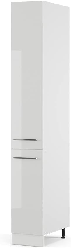 Vicco Meuble pour Four Fame-Line, Blanc Haute Brillance/Blanc, 60 cm avec étagères Ouvertes