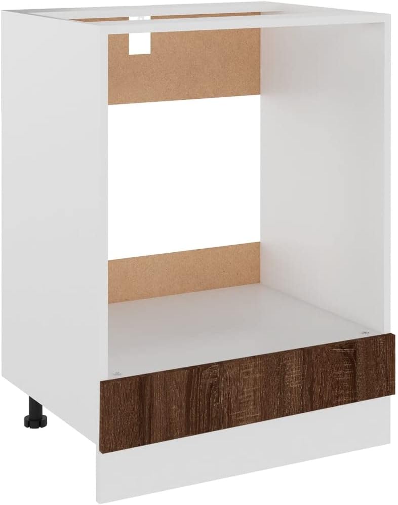 vidaXL Armoire à Micro-Ondes Placard Armoire de Rangement Meubles de Cuisine avec 4 Etagères Intérieur Maison Gris Béton 60x57x207 cm Aggloméré