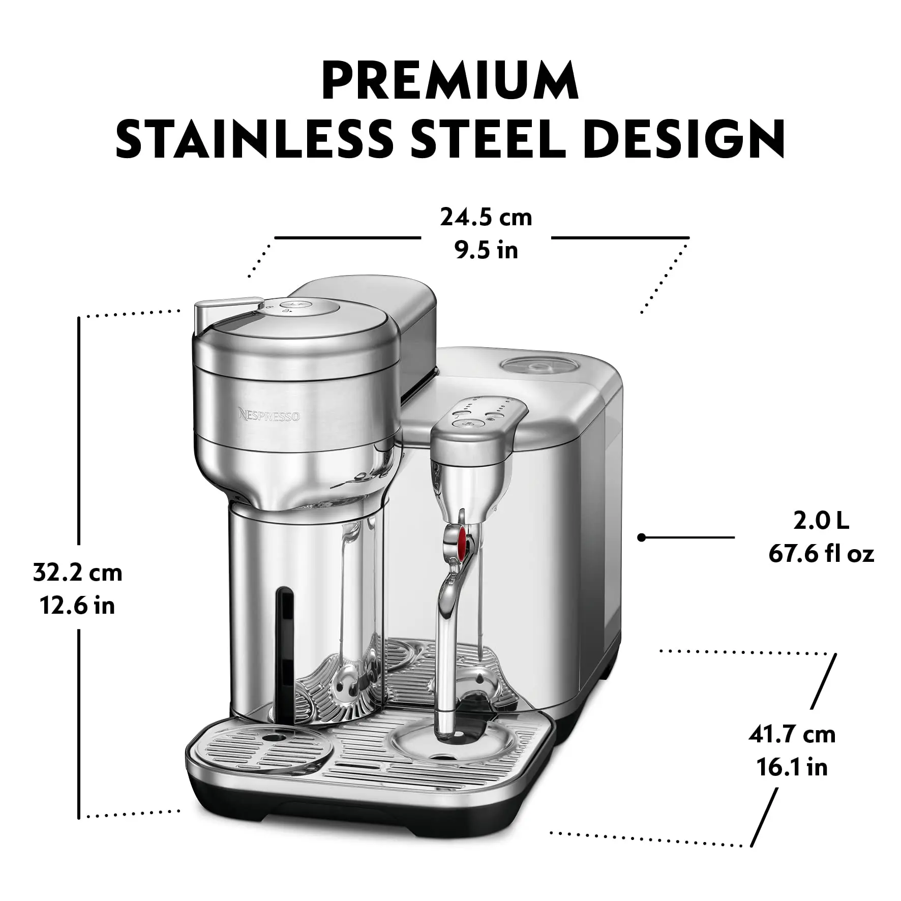 Breville Nespresso Vertuo Creatista BVE850BSS, Brushed Stainless Steel