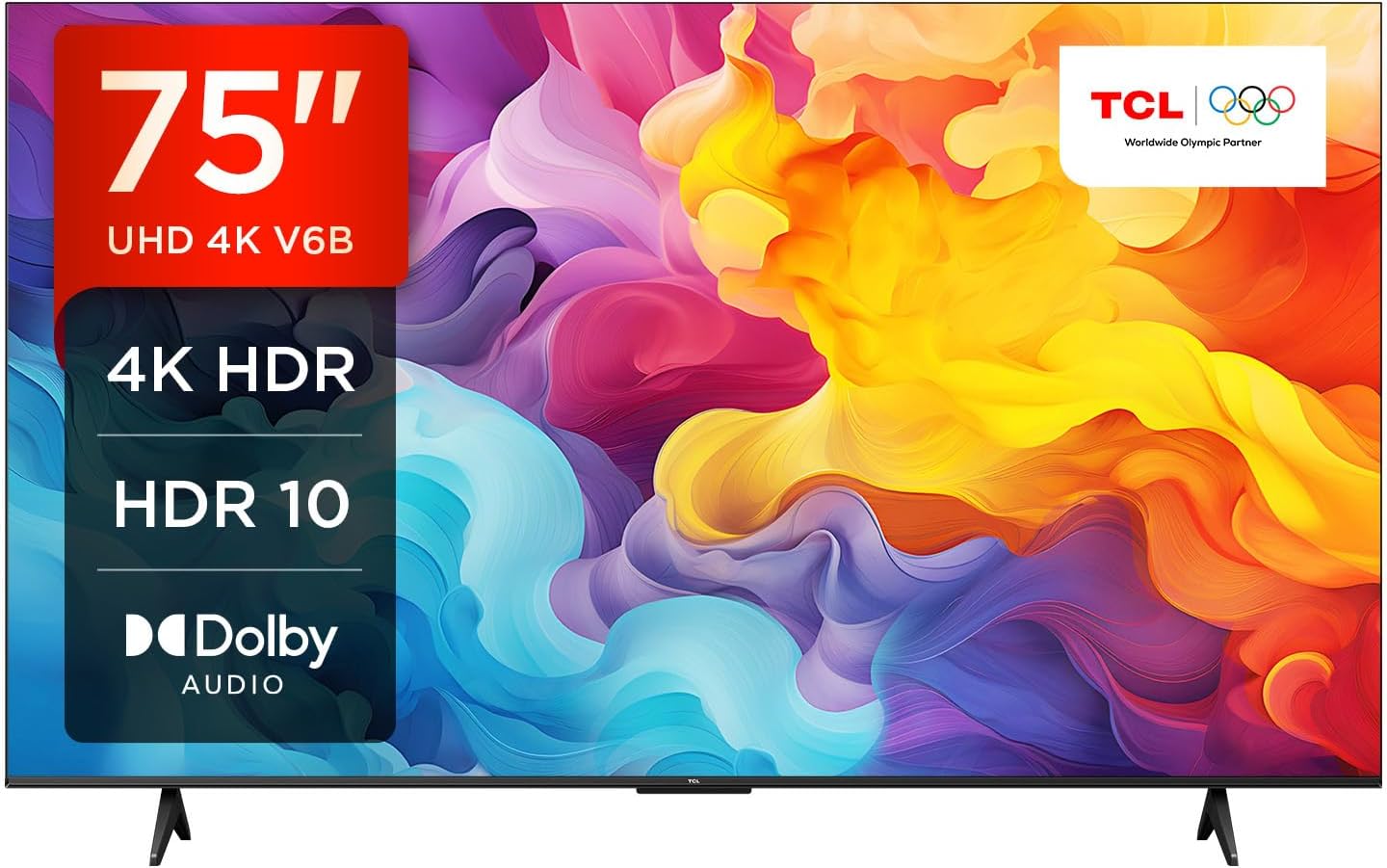TCL 55V6B 55 Pouces 4K Ultra HD, HDR TV, Smart TV Powered by Google TV (Dolby Audio, Motion Clarity, Voice Control, Compatible avec Google Assistant, Chromecast intégré)