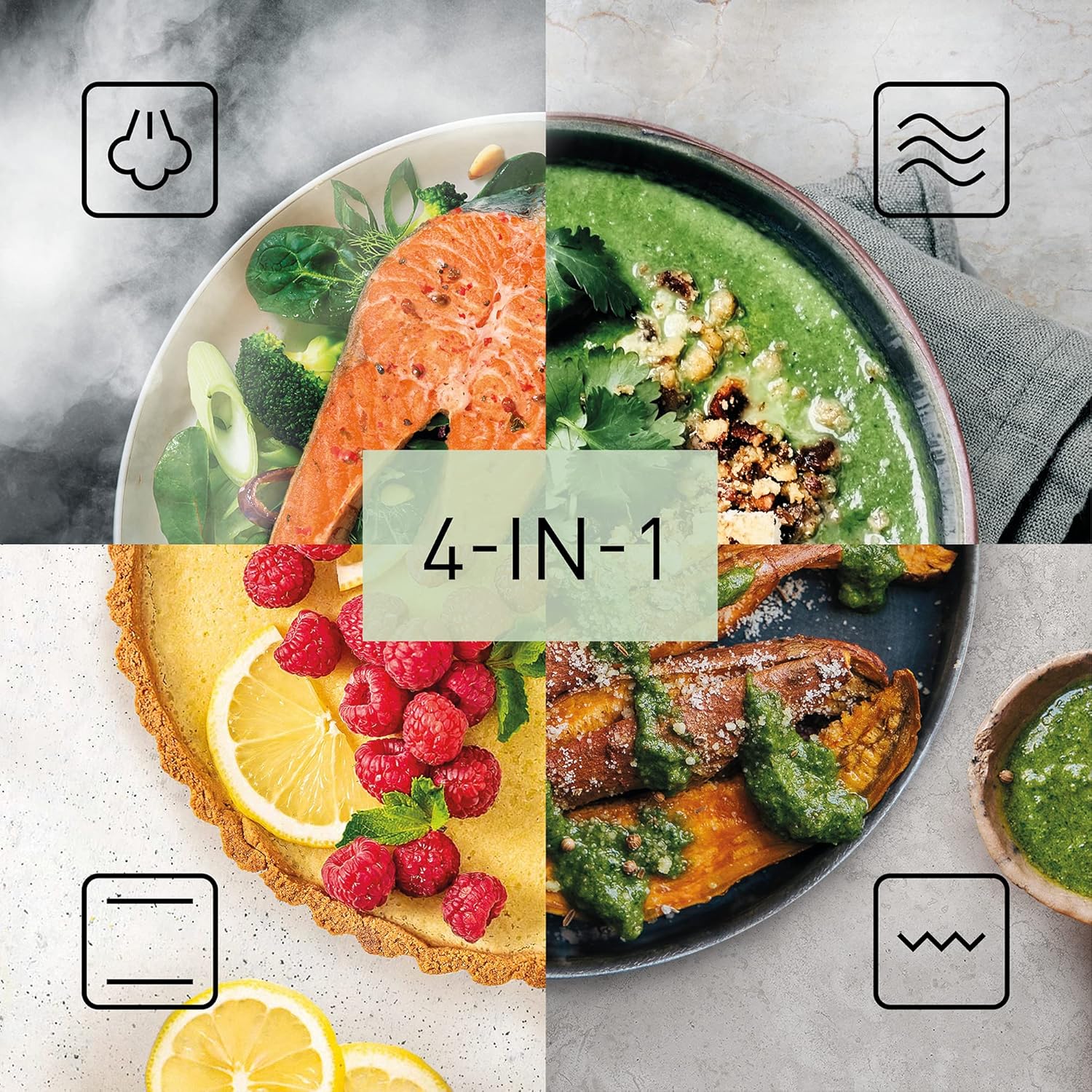 Panasonic NN-DS59NMETG Four à micro-Ondes Combiné 4-en-1 avec Gril, 27 Litres, 1000W, Cuisson à Deux niveaux, Capteur Genius, 32 Programmes Automatiques, Plateau Gril, Nettoyage Facile, Noir