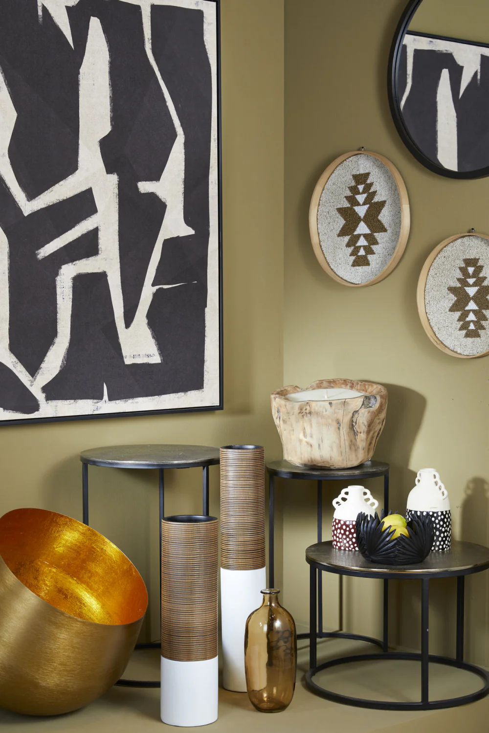 Set de 3 plateaux déco perles Amadeus