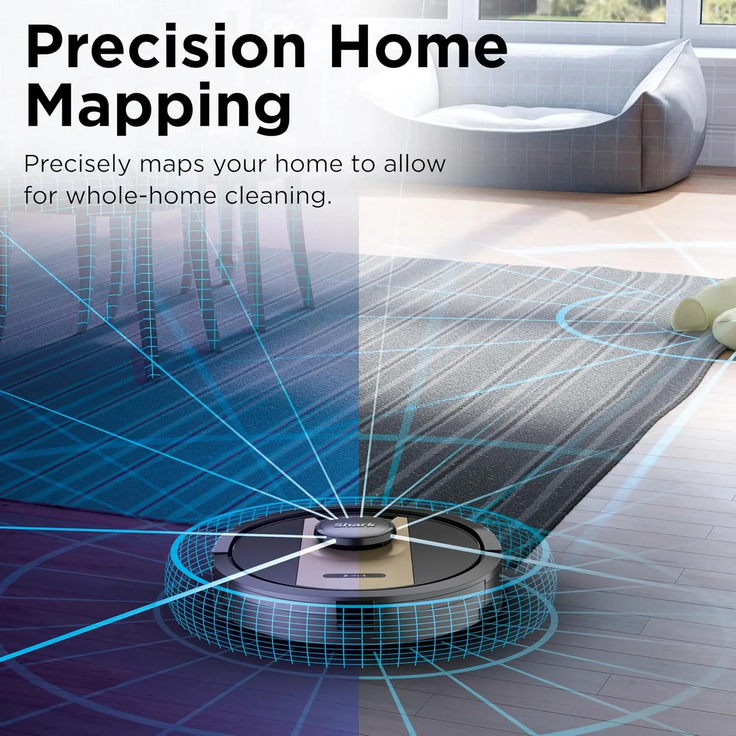 Shark RV2410WD IQ 2-in-1 Robot Vacuum and Mop with Row-by-Row Cleaning, Perfect for Pet Hair, Compatible with Alexa, Black/Bronze, Black/Gold, No Self-Empty Base