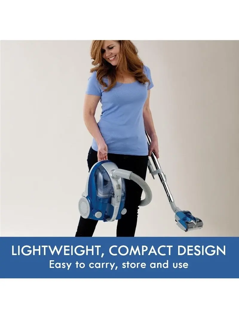 Kenmore Pet-Friendly Lightweight HEPA Canister Vacuum with Variable Modes, Retractable Cord, and Pet Brush - Blue
