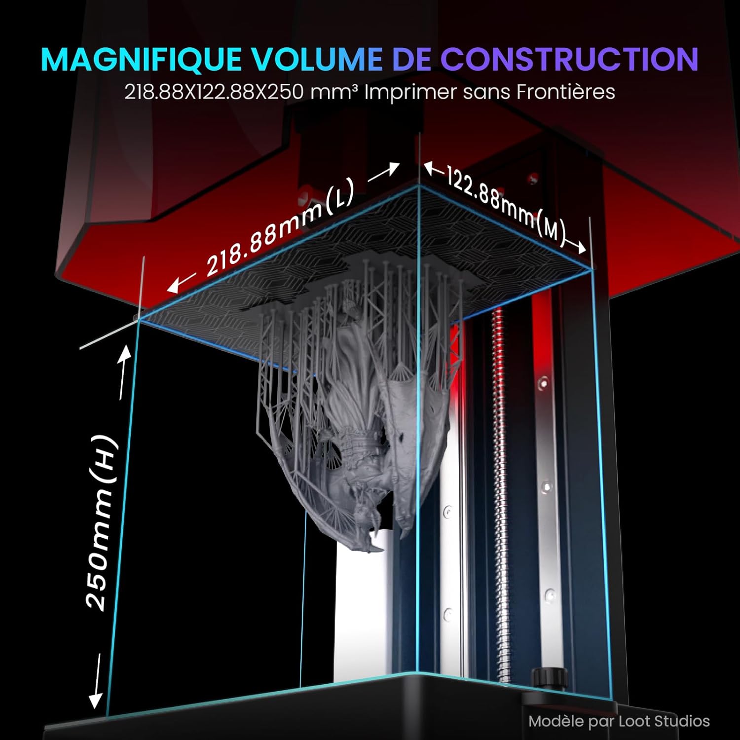 ELEGOO Saturn 4 Ultra Imprimante 3D Résine, LCD Mono 12K de 10 Pouces, Haute Vitesse de 150 mm/h, Nivellement Automatique et Intelligente, Transfert WiFi, Taille d'impression 218,88x122,88x220 mm³