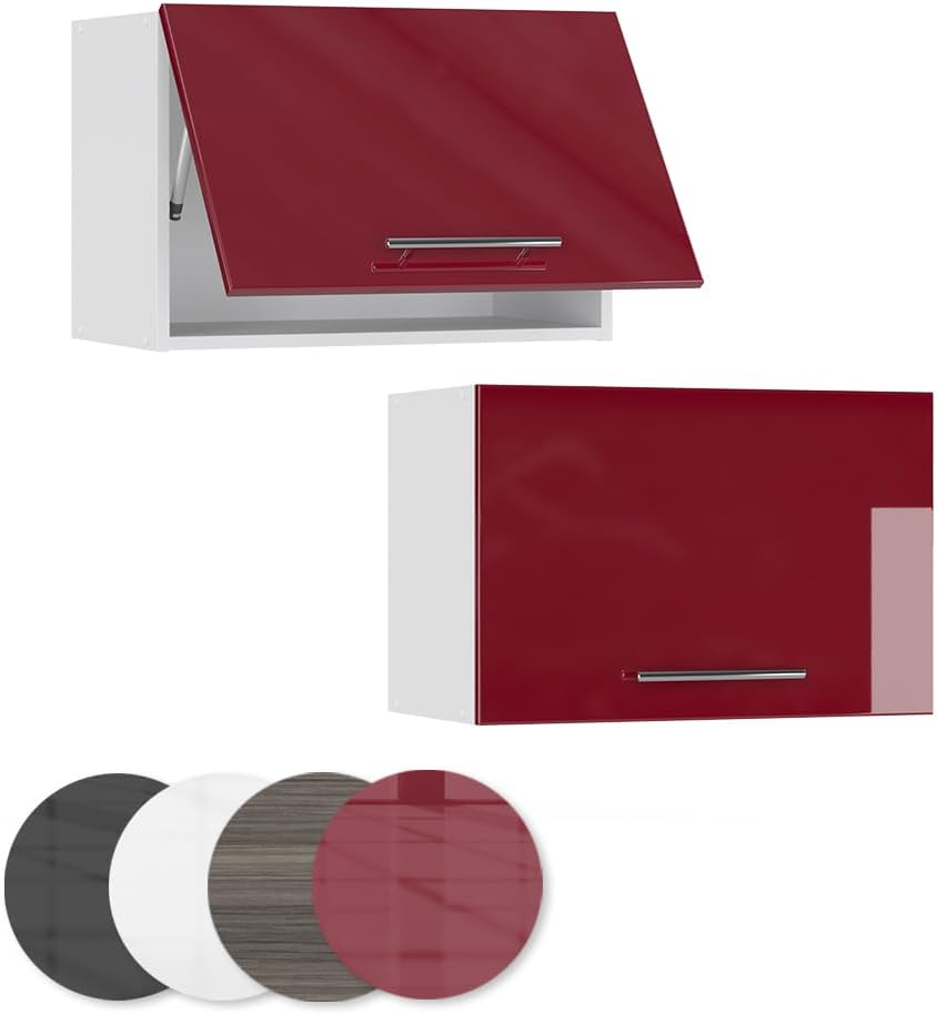 Vicco Meuble pour Four Fame-Line, Blanc Haute Brillance/Blanc, 60 cm avec étagères Ouvertes