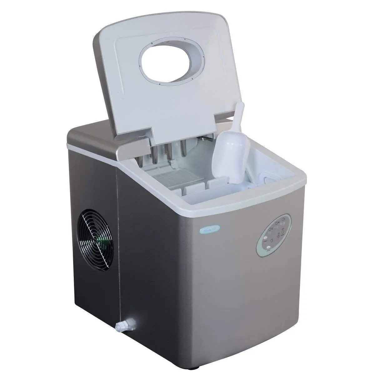 NewAir Counter Top Ice Maker Machine (Black), Compact Automatic Ice Maker, Cubes Ready in 6 Minutes, 28 Pounds in 24 Hours - Perfect for Home/Kitchen/Office/Bar