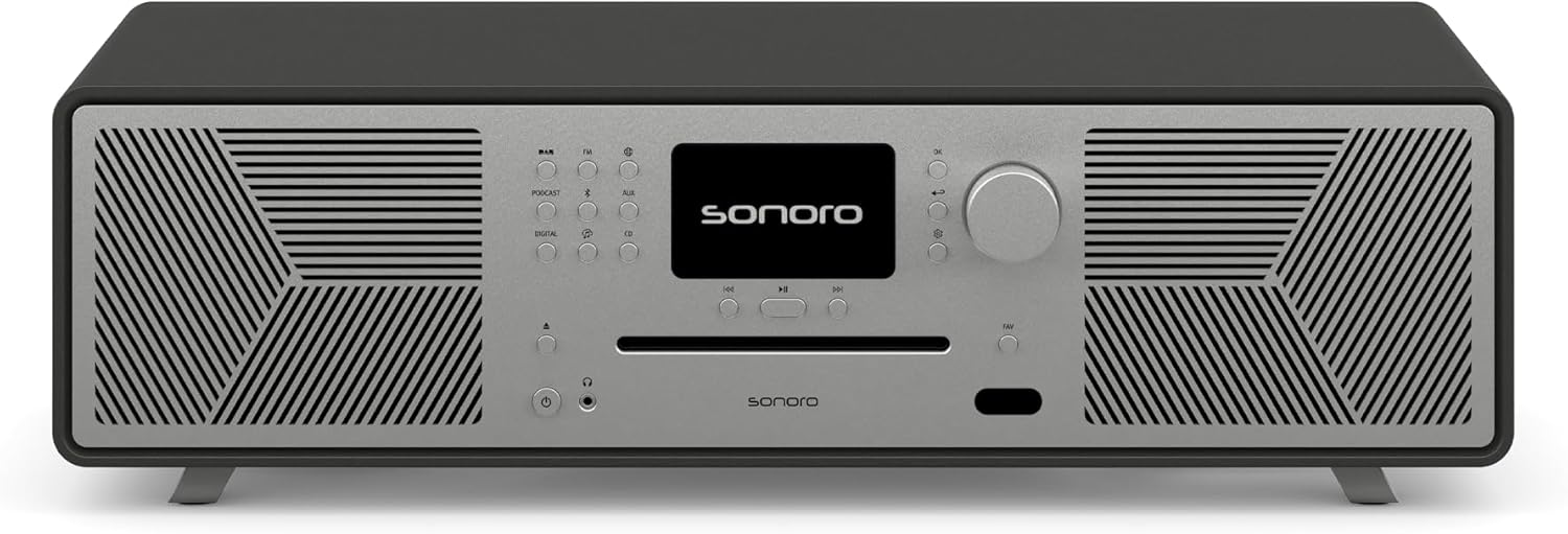 sonoro MEISTERSTÜCK (Gen.2) Chaîne Hi-FI (Airplay, Chromecast, Spotify, Tidal, FM, Dab+, USB) Noyer