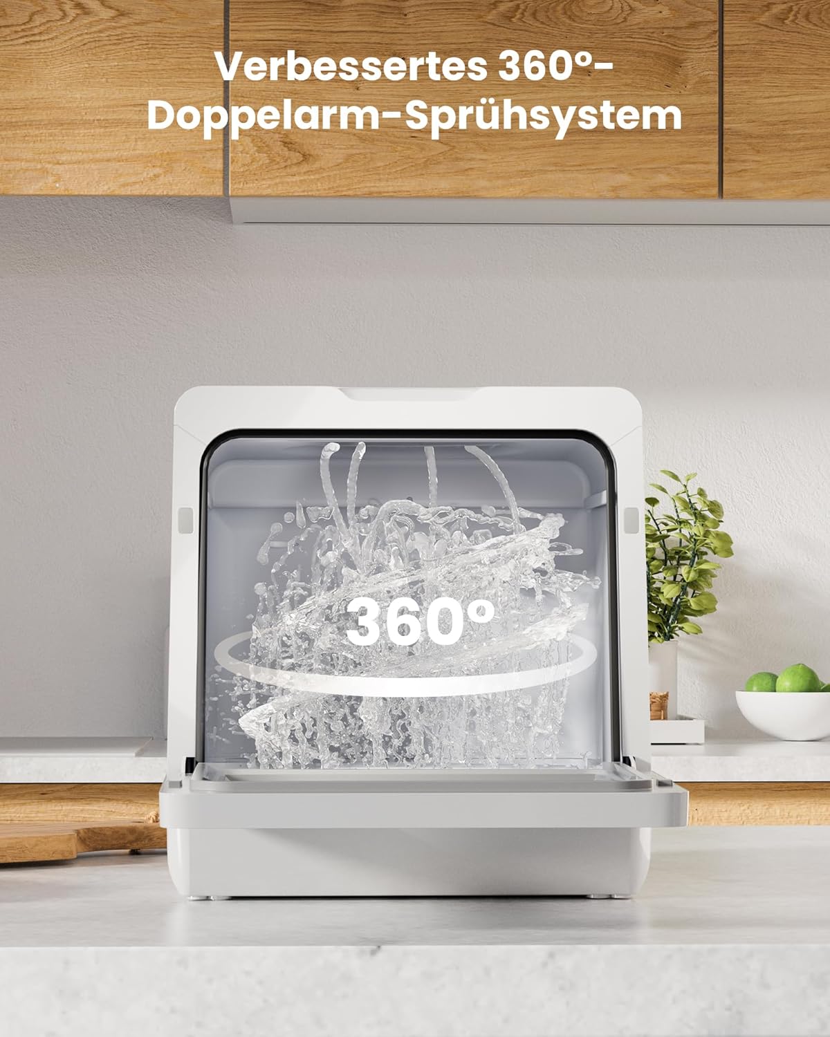 HAVA mini lave vaisselle, nouveau modèle amélioré 2024, 8 programmes de lavage, lave-vaisselle portable avec sécurité enfant et fonction de démarrage différé, réservoir d'eau de 5 L