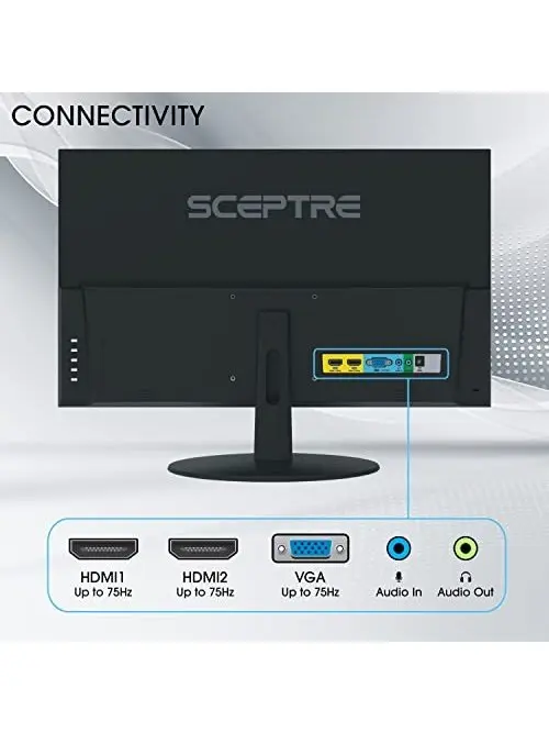 Sceptre IPS 27-Inch Business Computer Monitor 1080p 75Hz with HDMI VGA Build-in Speakers, Machine Black 2020 (E275W-FPT), 27