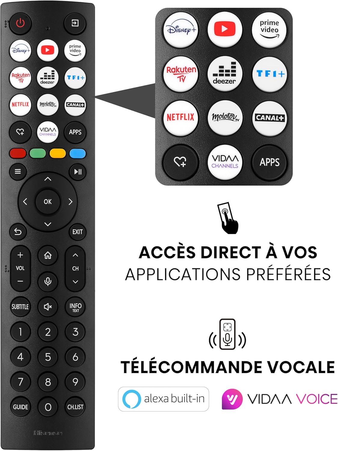 Hisense Smart TV 43 Pouces 43A6N 4K UHD, Dolby Vision, HDR, VIDAA avec Youtube, Netflix, Disney+, Canal +