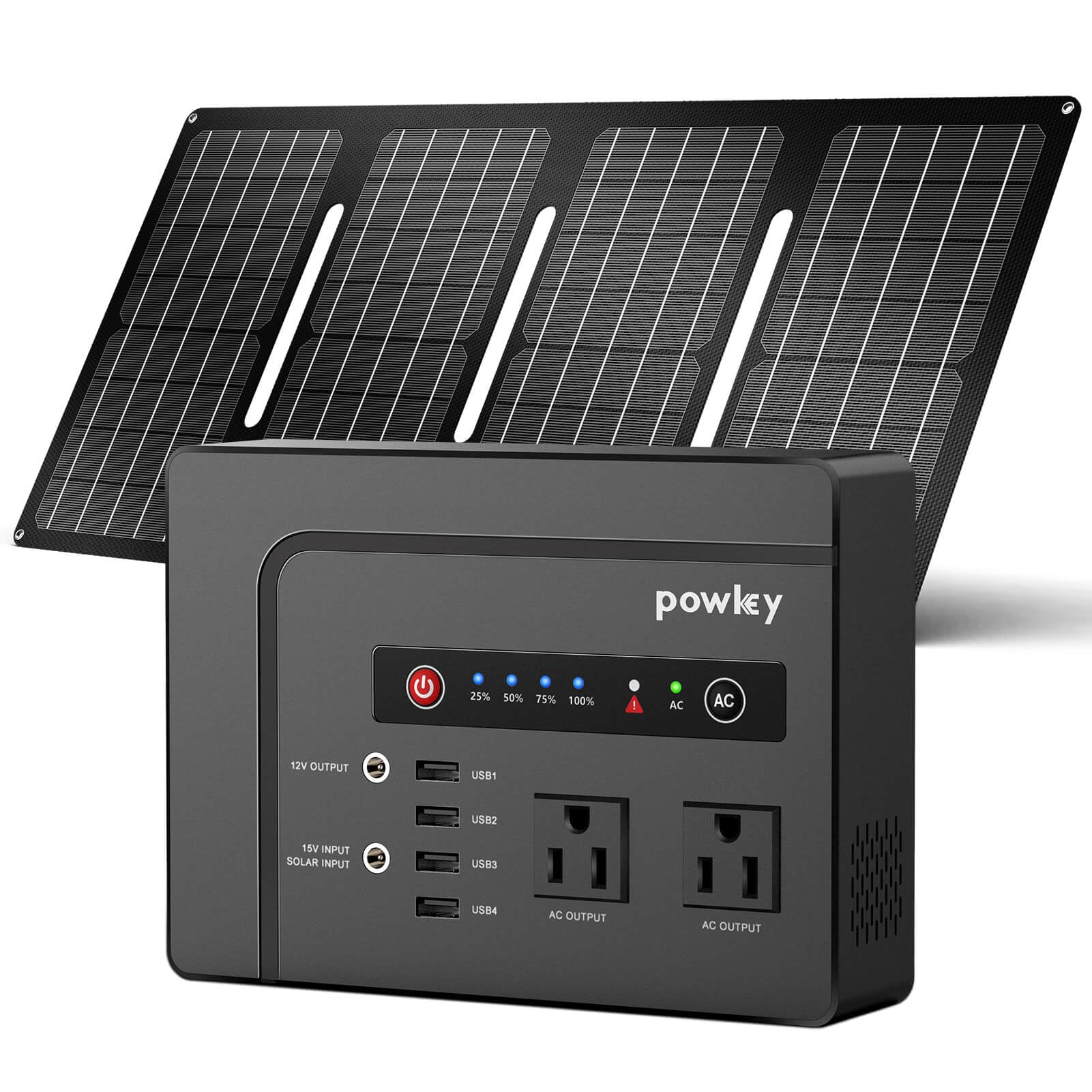 Powkey 146Wh/200W Outdoor Solar Generator with Panel