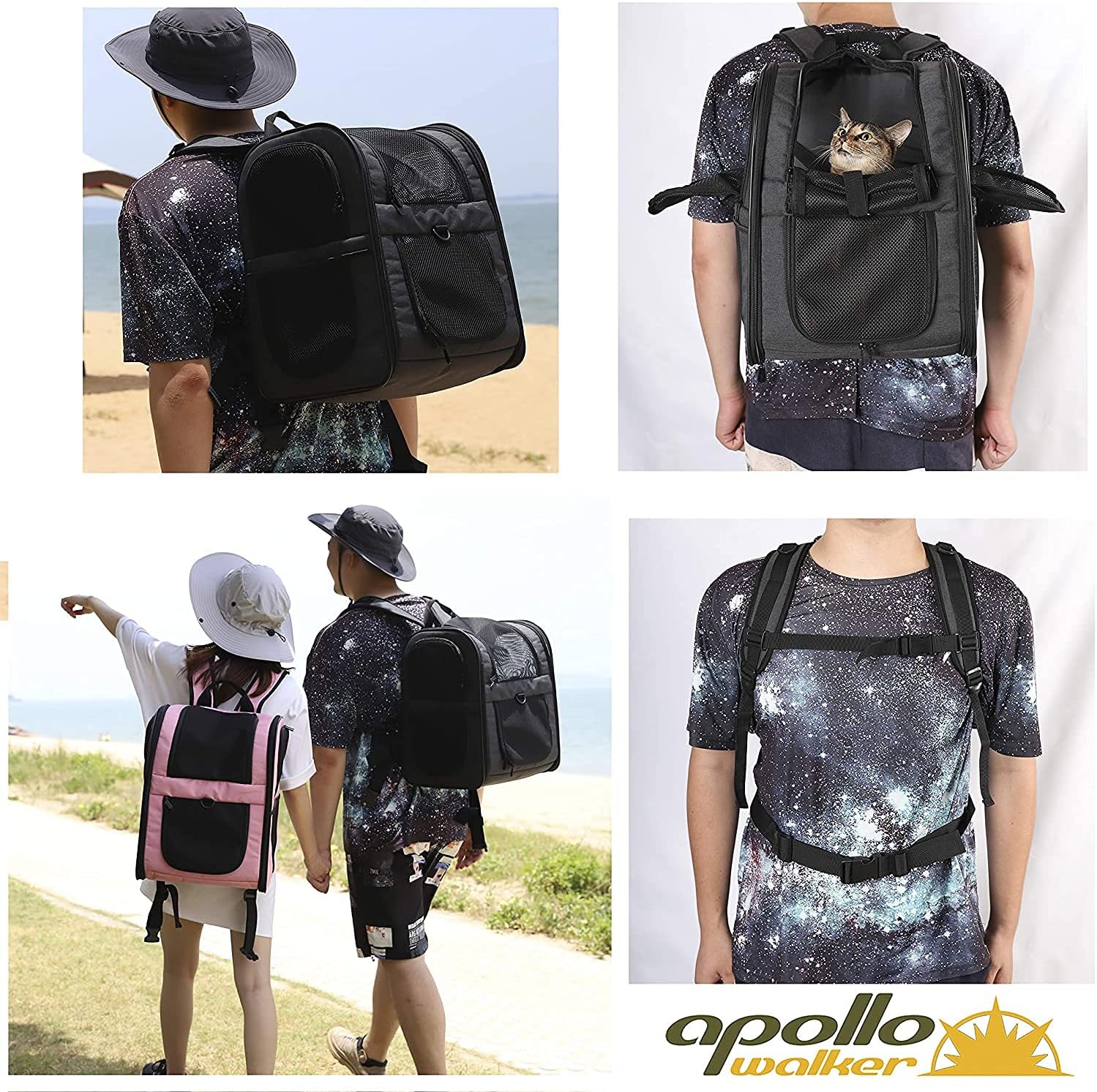 apollo walker Sac à dos pour animaux de compagnie, sac de transport pour chiens et chats de 2 à 12 kg, souple, vert armée
