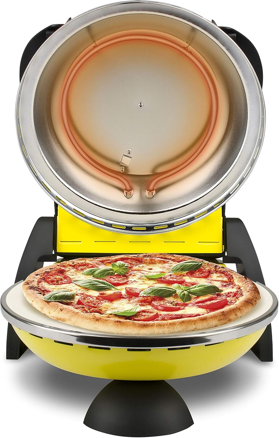 G3 Ferrari G10006 Pizza Exprimer Plaisir, Four Pizza, 1200 W, 400°C, Pierre Réfractaire (diamètre 31 cm), Minuteur 5', Livre de Recettes inclus, Noir