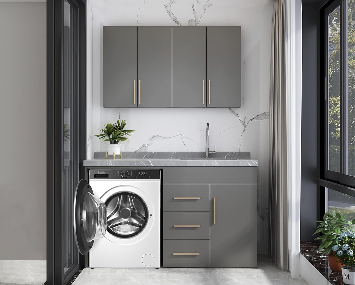 Lave-linge frontal GEDTECH GLL71200WH - 7 Kgs - 1400 tr/mn - 16 programmes - Eco - Intensif - Rapide – Très Faible conso