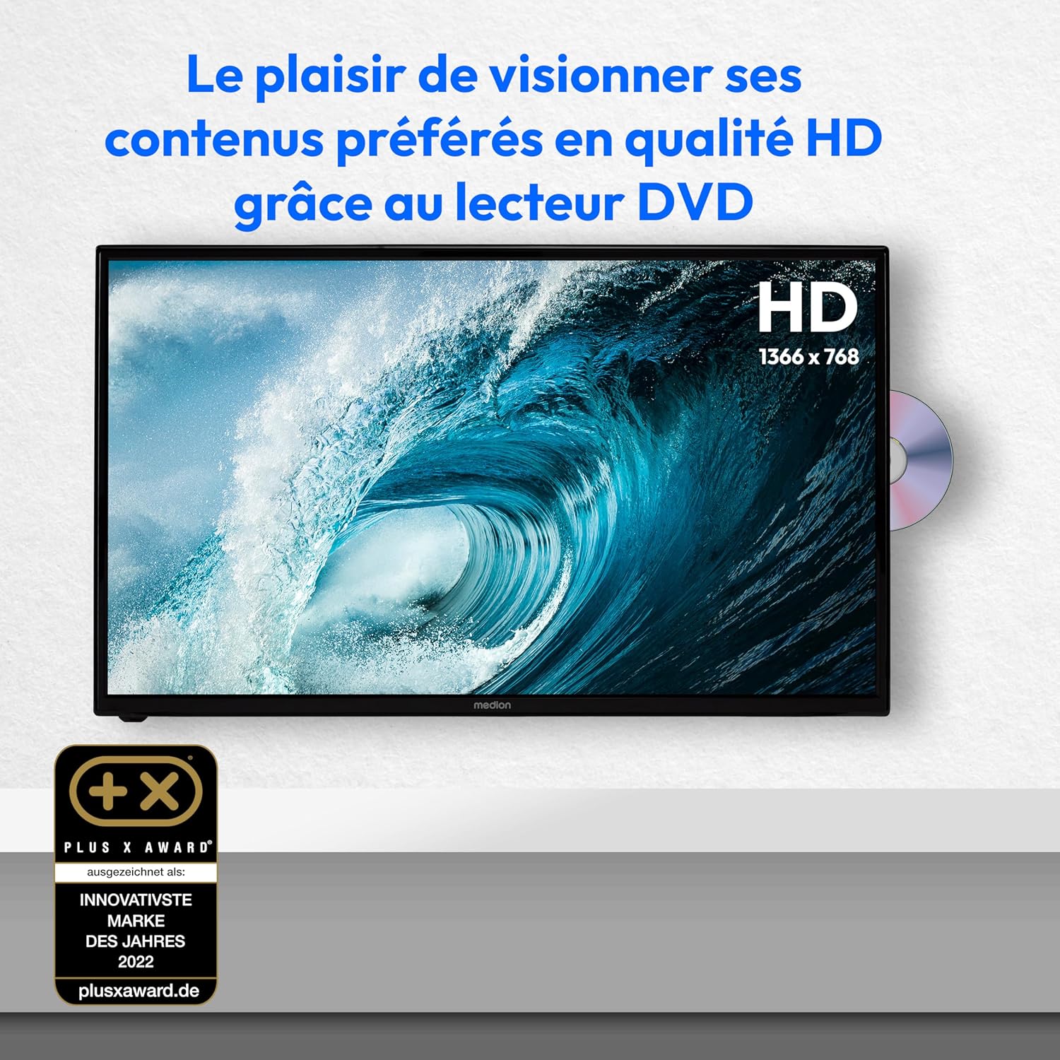 MEDION E14080 (MD 30224) Téléviseur Full HD 100,3 cm (40 Pouces) (Lecteur DVD intégré, récepteur Triple Tuner DVB-T2 DVB-C DVB-S2, 2 x HDMI, VGA, USB, Mediaplayer, CI+)