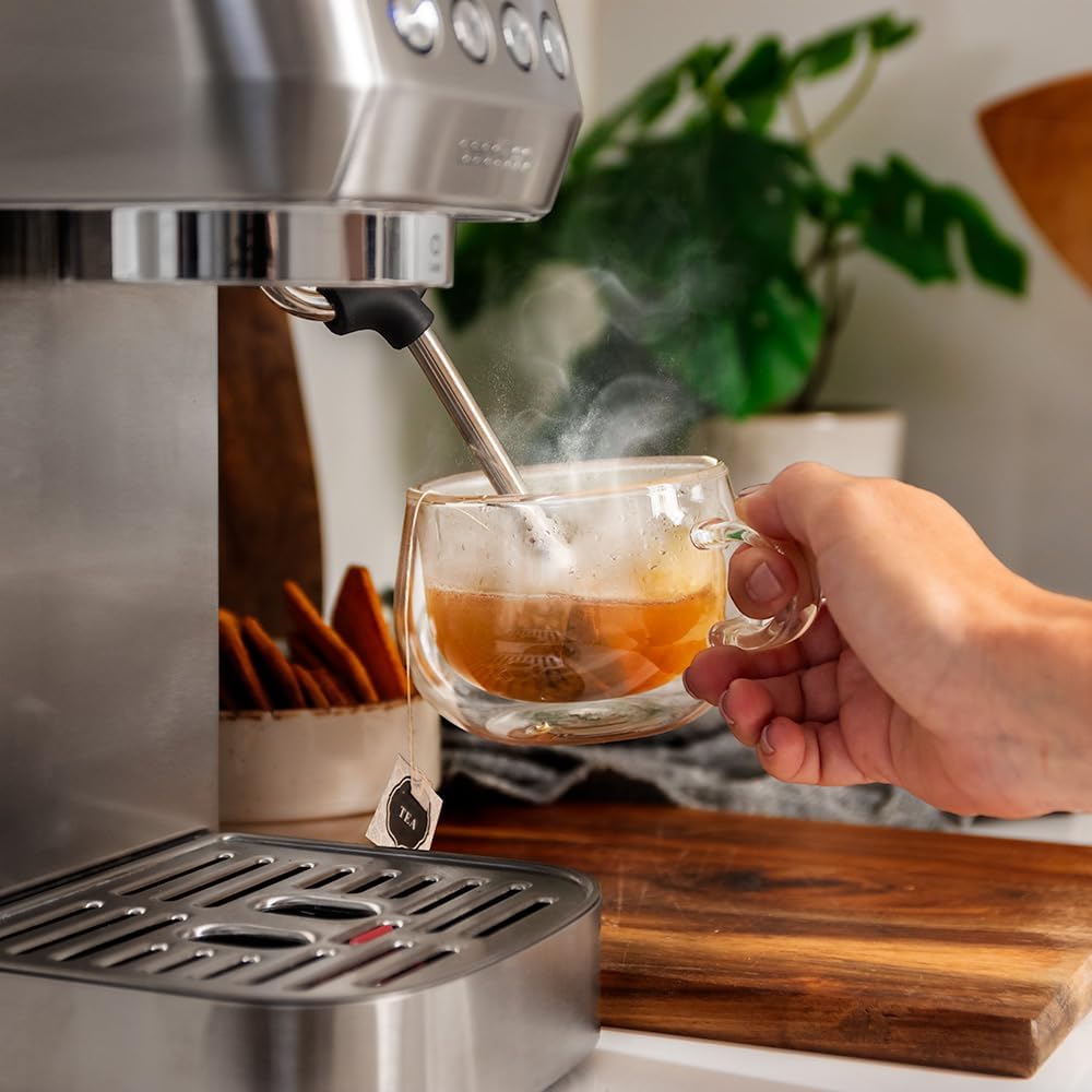 Cecotec semi-automatic espresso machine Power Espresso 20 Steel Pro Latte. 1350 W, Thermoblock, ForceAroma technology with 20 bars, full milk tank, instant cappuccino, cup warmer, double