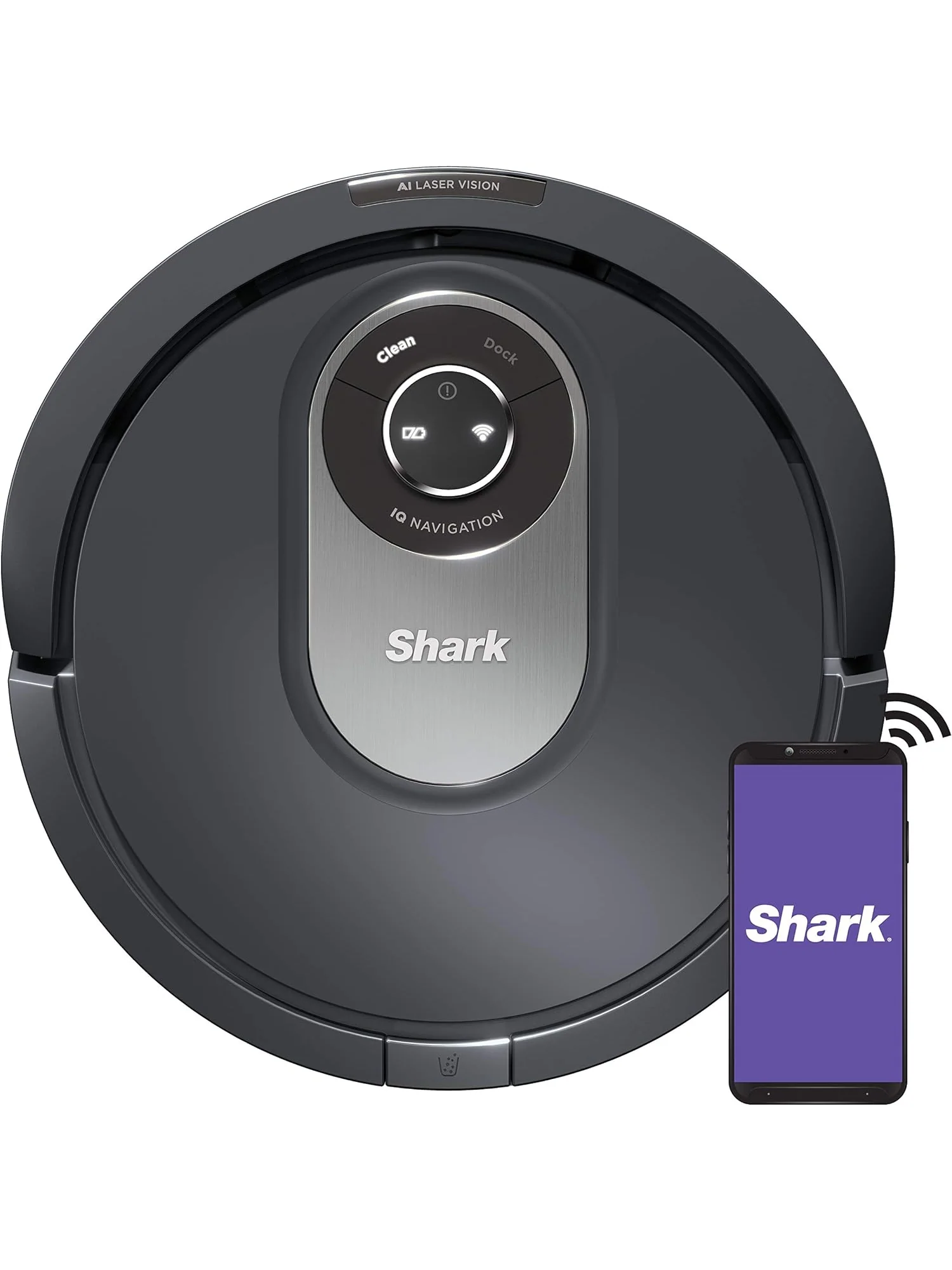 Shark AI Robot Vacuum, Smart Mapping|Scheduling|Pet Hair Pick Up|Logical Navigation, Black/Silver (RV2001), Carpet