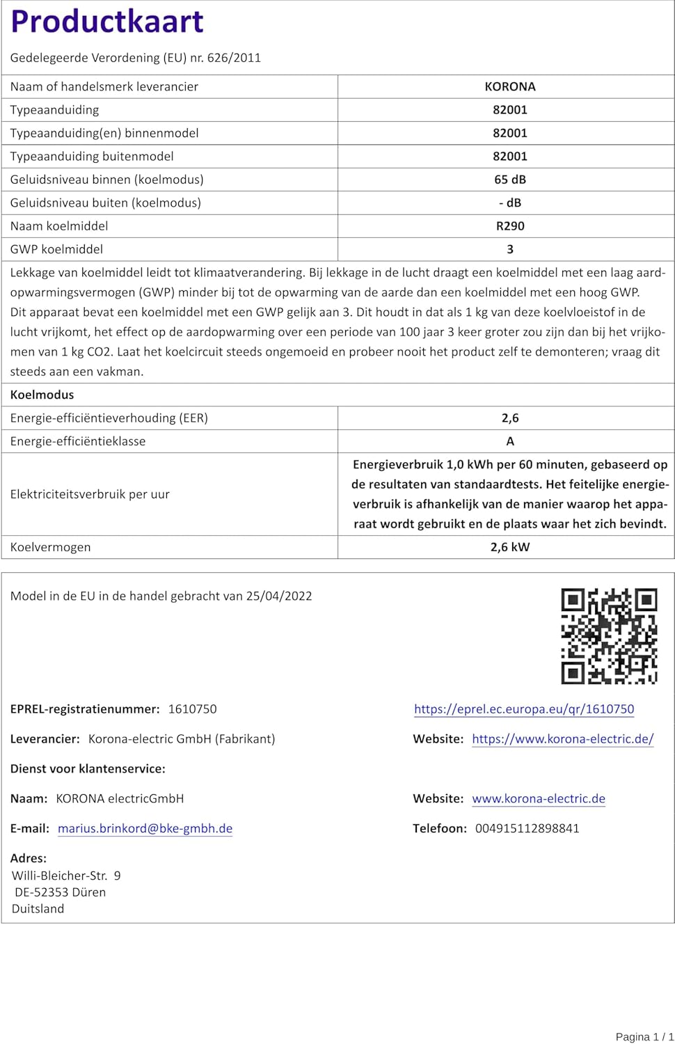 Korona 82001 Climatiseur mobile Iceberg 9.0 ECO | 9000 BTU/h | Monobloc 3en1 - Refroidisseur, déshumidificateur, ventilateur | Avec tuyau d'évacuation d'air pour la fenêtre | Pièces jusqu'à 34 m²