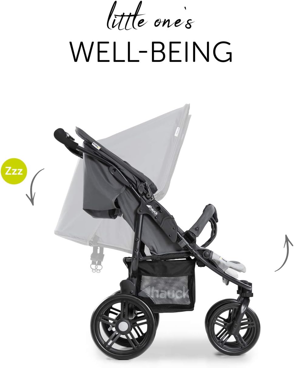 hauck Poussette Double Roadster Duo SLX, de la Naissance à 15 kg Chacun (env 3 Ans), Inclinable, Pliable, Compact, Panier XL, Grandes Roues, Gris Argenté