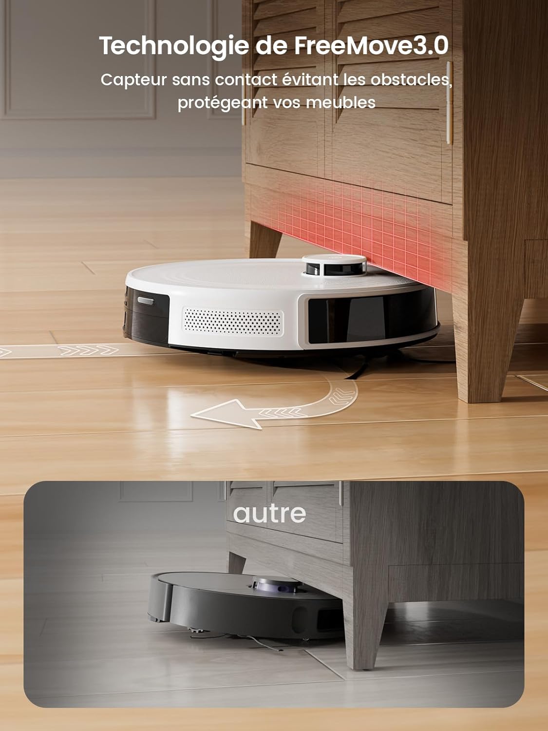 Lefant Robot Aspirateur Laveur Robot 2 en 1 4000Pa,Navigation LiDAR,Cartographie Multi-étage,Zones Virtuelles, Connecté Alexa/APP/WiFi,Idéal pour Poils d'animaux Tapis Sols Durs,M1 Champagne
