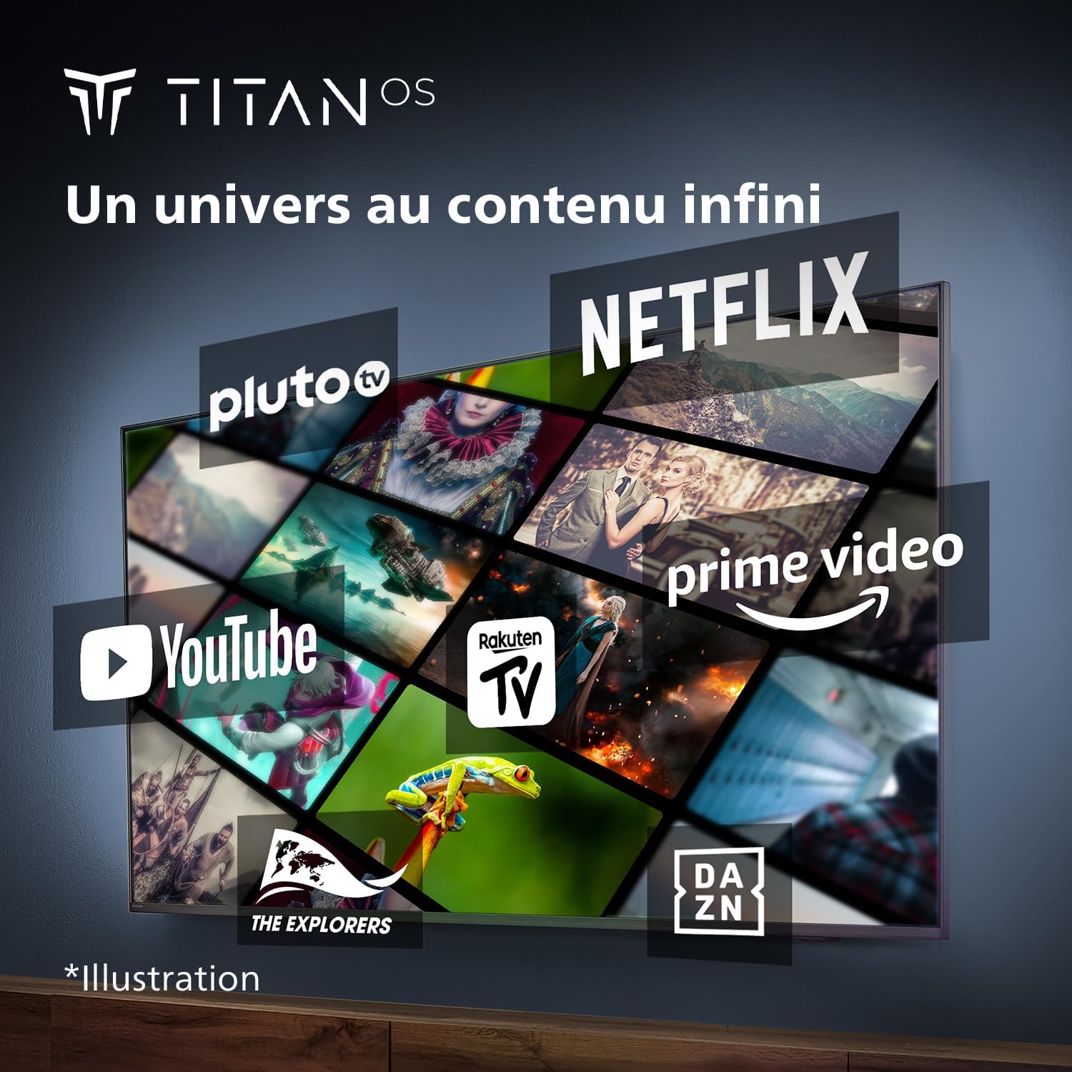 Philips 50PUS7609 Smart TV LED 4K - Écran 50 Pouces avec Plate-Forme Pixel Precise Ultra HD Titan OS et Son Dolby Atmos, Fonctionne avec Alexa et l’Assistant Vocal Google - Gris Anthracite